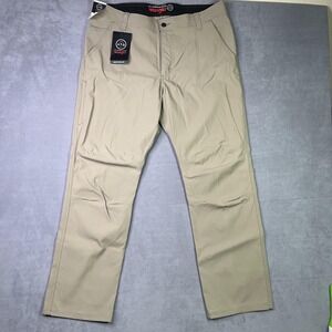 Wrangler ATG Side Zip Trail Pants Mens 38x30 Khaki Straight Fit Outdoor Hiking